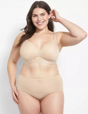 Beige Lane Bryant Comfort Bliss Lightly Lined Full Coverage Women Bralettes | CYZ7040CP