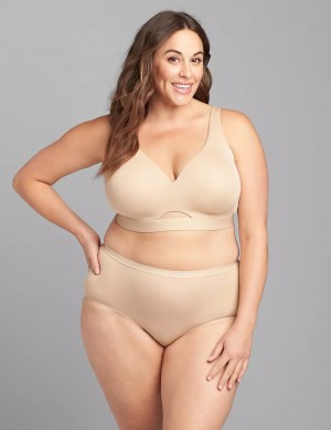 Beige Lane Bryant Comfort Bliss Lightly Lined No-Wire Women Bralettes | HIB9311QD