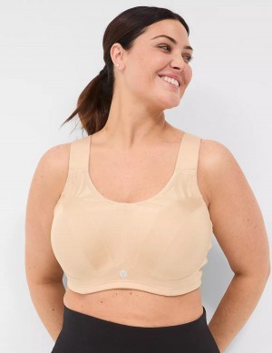 Beige Lane Bryant LIVI Max Support Wicking Underwire Women Sports Bra | CZR3143IG