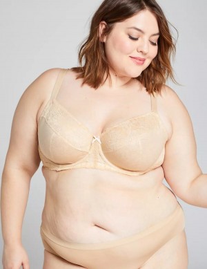 Beige Lane Bryant Unlined with Lace Women Balconette Bra | FGH1228XQ