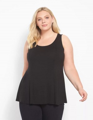 Black Lane Bryant Classic Scoop-Neck Fit & Flare Women Tank Top | QVN1358CR