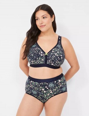 Black Lane Bryant Cotton Lightly Lined No-Wire Women Bralettes | WSI643IU