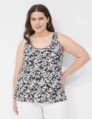 Black Lane Bryant Double Scoop Women Tank Top | GEN1064RW