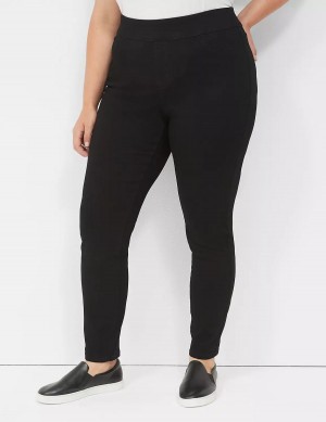 Black Lane Bryant High-Rise Sateen Pull-On Women Jeggings | DUJ330YZ