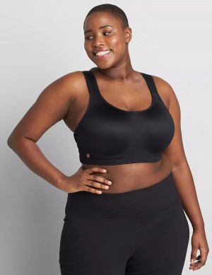 Black Lane Bryant LIVI High-Impact Wicking Underwire Women Sports Bra | HJN6532SI