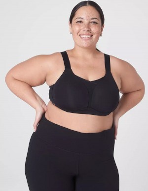 Black Lane Bryant LIVI Wireless Medium-Impact Wicking Women Sports Bra | ABN7528YV