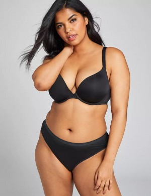 Black Lane Bryant No-Show Women Thong Panty | UDW5649WZ