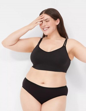 Black Lane Bryant Strappy Seamless Women Bralettes | ZWV5322HM