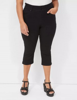 Black Lane Bryant Tighter Tummy Fit High-Rise Pedal Women Jeans | CQG1792TY