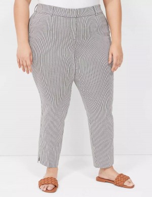 Black Stripes Lane Bryant 4-Season Slim Ankle Women Pants | JYP4129AV