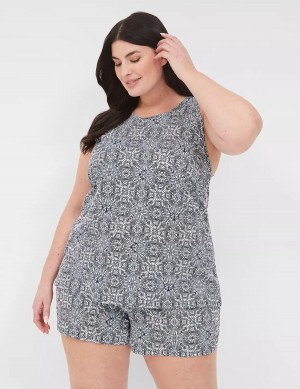 Blue Lane Bryant Comfy Cotton Tank & Short PJ Set Women Pajamas | WAX287CW