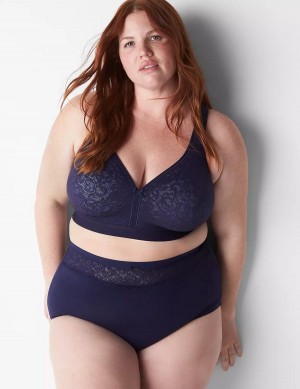 Blue Lane Bryant Cotton High-Leg With Lace Waist Women Briefs | APD4675ED