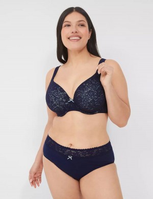 Blue Lane Bryant Cotton Lightly Lined Full Coverage With Lace Women Bralettes | OAK2483QT