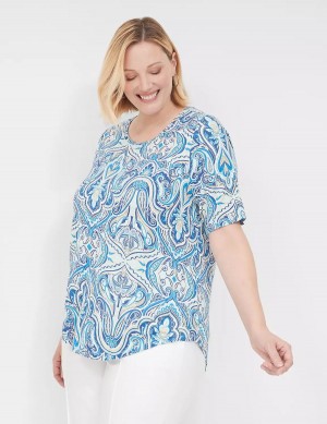 Blue Lane Bryant Curved-Hem Perfect Sleeve Tee Women T Shirts | SJR6446CH