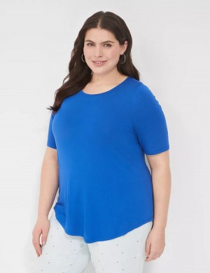 Blue Lane Bryant Curved-Hem Perfect Sleeve Tee Women T Shirts | WHP9562KM