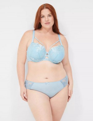 Blue Lane Bryant Embroidered Women Thong Panty | XVK79100WN