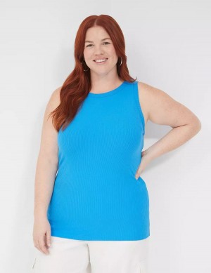 Blue Lane Bryant Fitted High-Neck Rib Women Tank Top | LDT2829KP