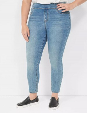 Blue Lane Bryant High-Rise Sateen Pull-On Women Jeggings | OZA7896MN