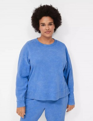 Blue Lane Bryant LIVI Crew-Neck French Terry Washed Women Sweatshirts | FXC6654LV