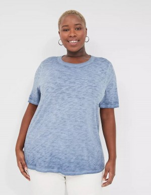 Blue Lane Bryant Perfect Sleeve Crew-Neck Wash Tee Women T Shirts | NME496YK