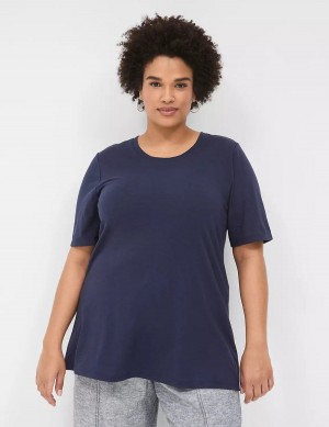 Blue Lane Bryant Perfect Sleeve Crew-Neck Tee Women T Shirts | HCP9789UG