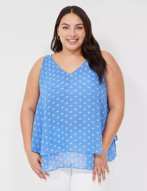 Blue Lane Bryant Swing Double-Layer Chiffon Women Tank Top | HYR2267ET