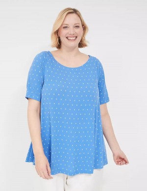 Blue Lane Bryant Swing Matte Jersey Boatneck Top Women T Shirts | TKP9097BN