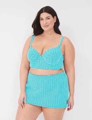 Blue White Lane Bryant Side Slit Swim Women Skirts | VJK9315EF