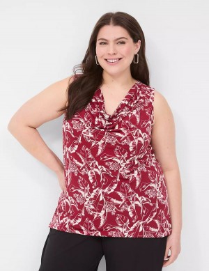 Burgundy Lane Bryant Drape-Neck Shell Women T Shirts | WWD2179CA