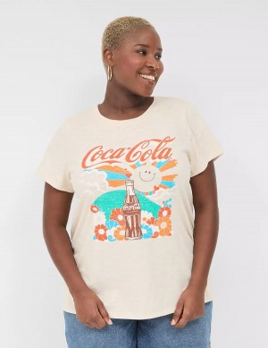 Cream White Lane Bryant Coca-Cola Graphic Tee Women T Shirts | OPS9360QC