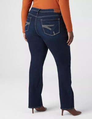 Dark Blue Lane Bryant Seven7 Boot With Back Pocket Embroidery Women Jeans | TIM461SA