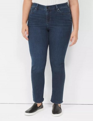 Dark Blue Lane Bryant Signature Fit Straight - Everyday Dark Wash Women Jeans | EDN275JO