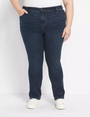 Dark Blue Lane Bryant Straight Fit High-Rise Straight Women Jeans | EPY8189ZO