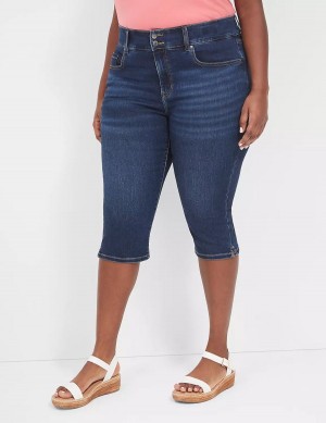 Dark Blue Lane Bryant Tighter Tummy Fit High-Rise Pedal Women Jeans | WFM5899ZY