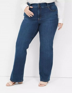 Dark Blue Lane Bryant Tighter Tummy Fit High-Rise Boot Women Jeans | SAI4630YT