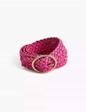 Fuchsia Lane Bryant Braided Faux-Leather Oval Women Belts | CHE546QM