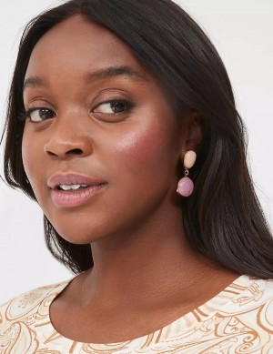 Gold Lane Bryant Pink Imitation Stone Women Earrings | HAN5850XO