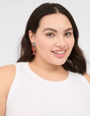 Gold Lane Bryant Summer Whimsy Pave Lobster Statement Women Earrings | IPV9226XU