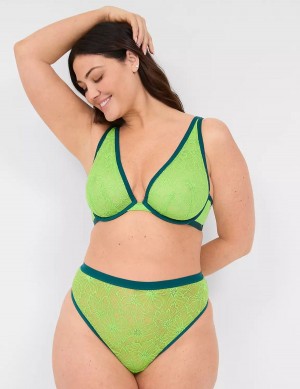 Green Lane Bryant Lace Unlined High Apex Women Bralettes | NXU8764HV