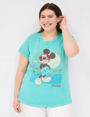 Green Lane Bryant Rhinestone Mickey Graphic Tee Women T Shirts | NGV5229CL