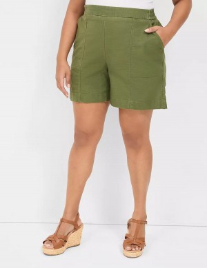 Green Lane Bryant Slub Pull-On Women Shorts | WKP796GY