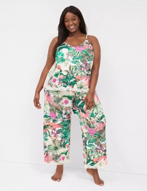 Green Multicolor Lane Bryant Printed Cami & Pant PJ Set Women Pajamas | SFU3779WY