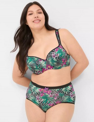 Green Multicolor Lane Bryant Smooth Lightly Lined Women Balconette Bra | DCD2493NY