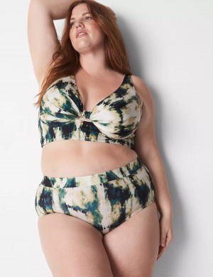 Green Multicolor Lane Bryant Swim Women Briefs | JOT7663DE