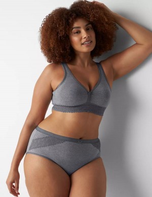 Grey Lane Bryant Cotton High-Leg With Lace Trim Women Briefs | BQX7374PB