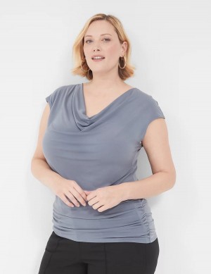 Grey Lane Bryant Cowlneck Shirred-Side Top Women T Shirts | OEP5136RC