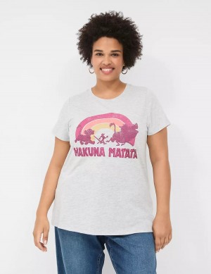 Grey Lane Bryant Hakuna Matata Graphic Tee Women T Shirts | GEL252JU