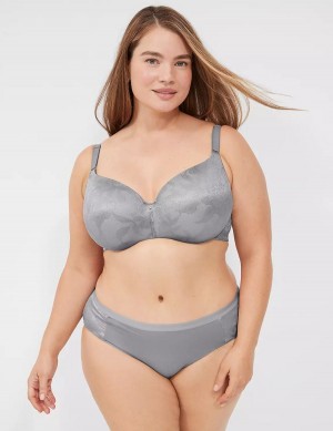 Grey Lane Bryant Invisible Lace Backsmoother Lightly Lined Women Balconette Bra | PBO3662NW