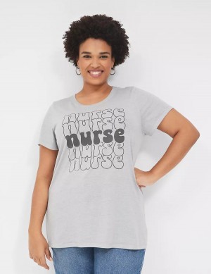 Grey Lane Bryant Nurse Graphic Tee Women T Shirts | QAH8189OB