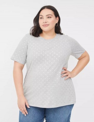 Grey Lane Bryant Perfect Sleeve Crew-Neck Tee Women T Shirts | BVQ9229EH